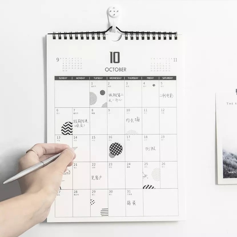 Calendario da tavolo stampabile formato A2 A3 A4 Stampa offset 4c personalizzata di grandi dimensioni