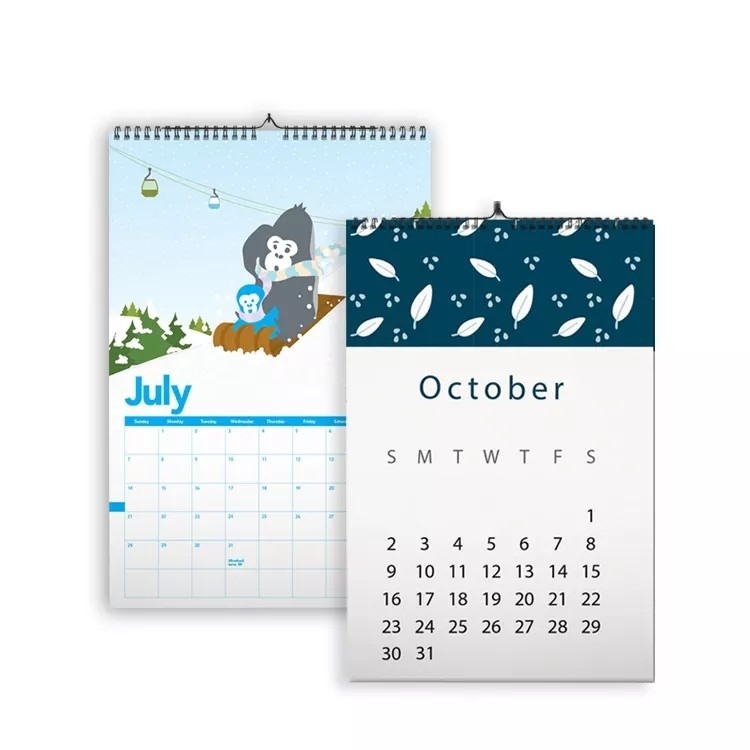 Calendario da tavolo stampabile formato A2 A3 A4 Stampa offset 4c personalizzata di grandi dimensioni