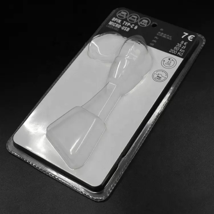Confezione in blister di vetrini trasparenti in PVC biodegradabile personalizzato